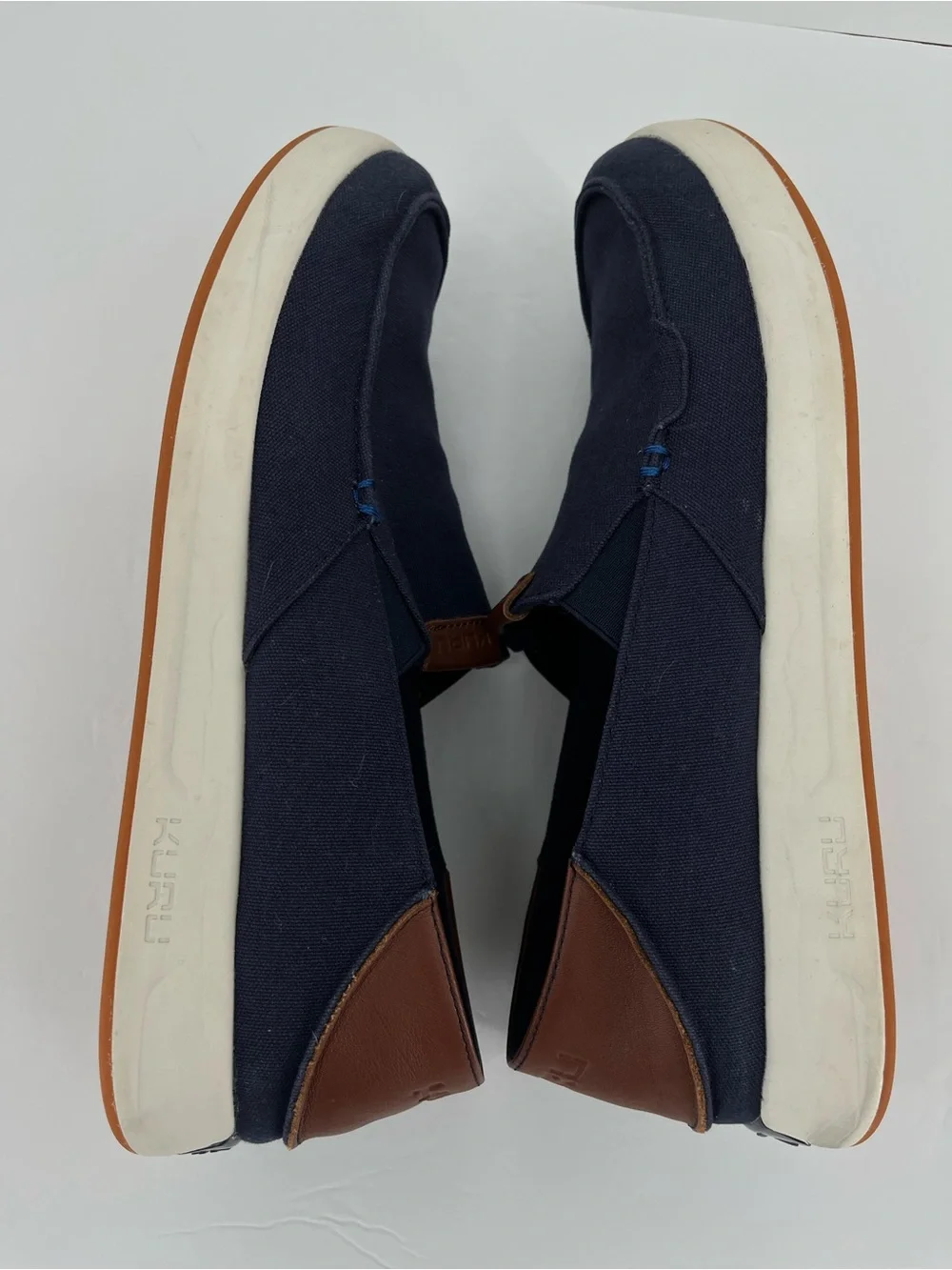 KURU Pace Slip-On Comfort Shoes Men’s Size 10 Navy Canvas Walking Casual Loafers